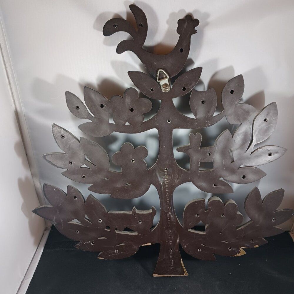 Vintage Homco Tree of Life Wall Plaque MCM Folk Art 1963 Made in USA - Picture 2 of 8